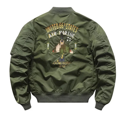 Men's Jacket Spring and Autumn Air Force MA1 Pilot Jacket Heavy Industry Embroidery Motorcycle American Fashion Baseball Jacket