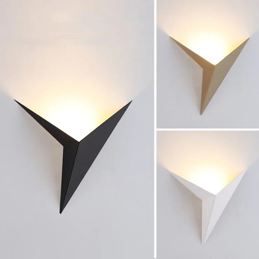 Nordic Modern Triangle LED Wall Lamp Minimalist Indoor Lighting for Living Room/Bedroom, Energy-Saving Wall Sconce Home Decor