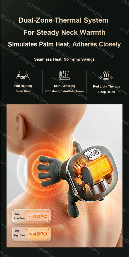 Heated Neck Massager Cervical Spine Massager Electric Kneading Neck Massager Deep Fatigue Relief Relax Muscle Hot Compress
