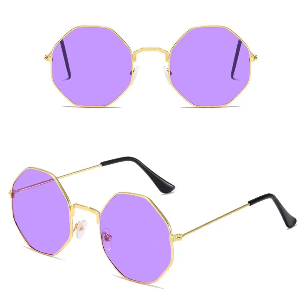 Trendy Sun Glasses UV400 Protection Sunglasses for Women Men's Shades Octagonal Polygon Retro Sunglasses