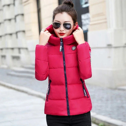 2025 New Winter Parkas Women Jacket Hooded Thick Warm Short Jacket Cotton Padded Parka Basic Coat Female Outerwear 5XL