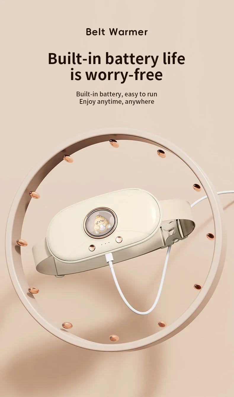 Menstrual Heating Pad Heated Massage Belt Menstrual Pain Relief Hot Compress Pad Abdominal Massage Period Warm Palace Belt