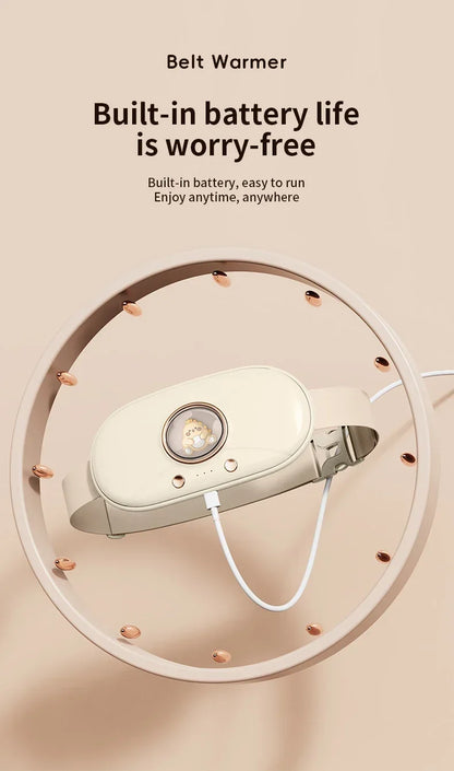 Menstrual Heating Pad Heated Massage Belt Menstrual Pain Relief Hot Compress Pad Abdominal Massage Period Warm Palace Belt