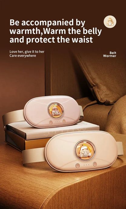 Menstrual Heating Pad Heated Massage Belt Menstrual Pain Relief Hot Compress Pad Abdominal Massage Period Warm Palace Belt