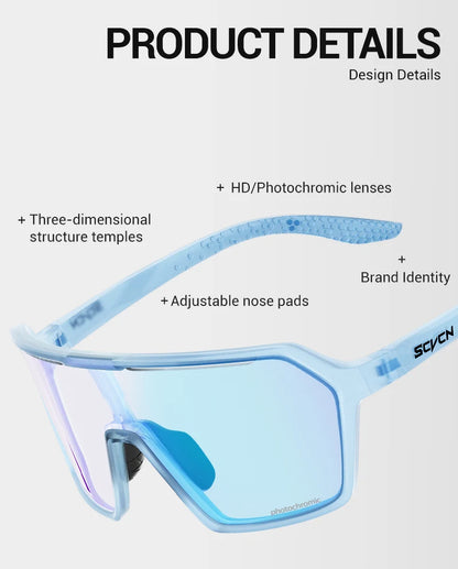 Scvcn Color Photochromic Sunglasses Cycling Glasses Sports for Men Mountain Bike Road Bicycle Fashion Eyewear Goggles UV400 MTB
