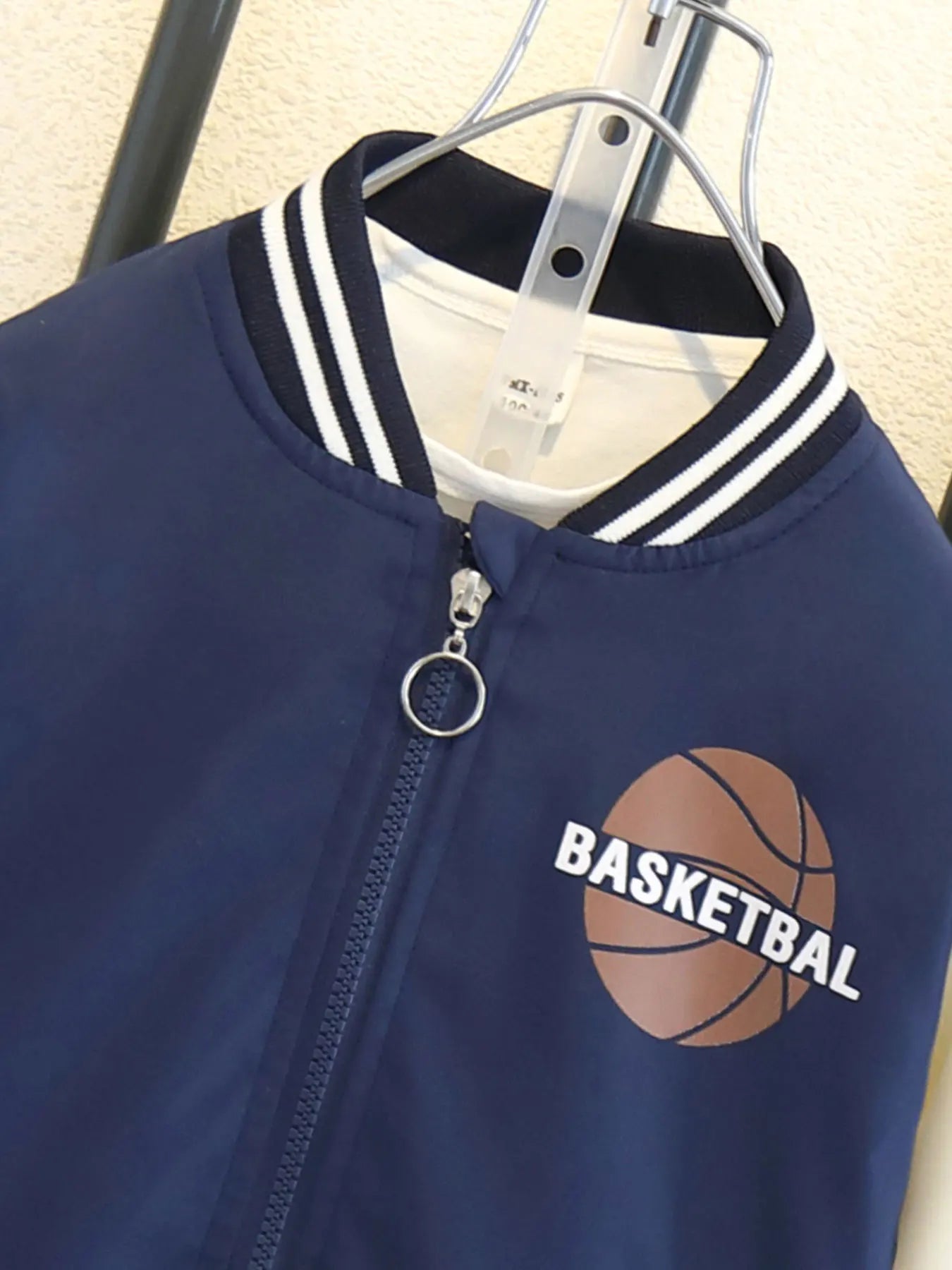 Spring - Autumn Boys' Baseball Jackets with Basketball Pattern, Suitable for 3 - 10 Year Olds, Unhooded Style