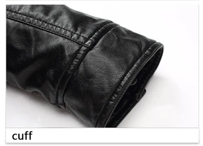 Suit Vintage Plus Velvet PU Leather Jacket Casual Blazer Men's Slim Fit Leather Jacket Streetwear Man Outerwear Leather Jackets