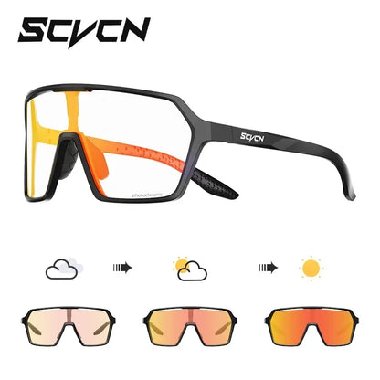 Scvcn Color Photochromic Sunglasses Cycling Glasses Sports for Men Mountain Bike Road Bicycle Fashion Eyewear Goggles UV400 MTB