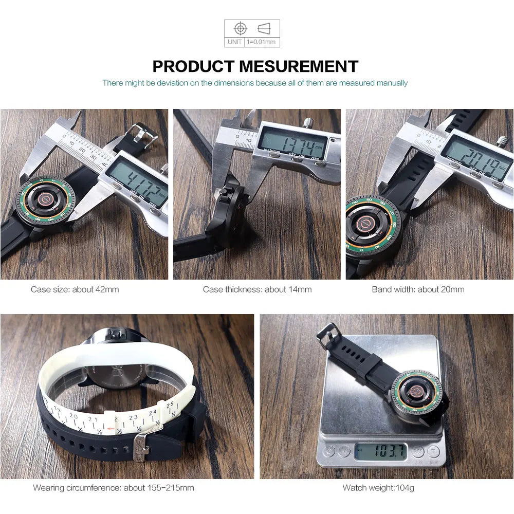 DANIEL GORMAN Magnetic Driven Watch Fashion Waterproof Quartz Watch with Black Silicone Strap Copper Case Beads Pointers DG0221