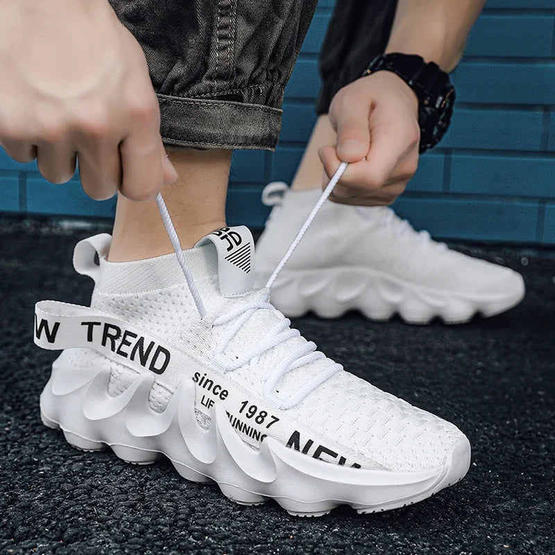 Unisex High Top Summer Casual Sneakes Chunky Breathable Men Outdoor Jogging Shoes Women Thick Sole Non-Slip Zapatillas New Color