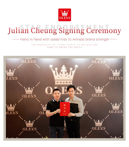 OLEVS 6612 Womens Watch Elegant Fashion Bezel Ceramic Strap Original Mechanical Watch Waterproof Luminous Butterfly Dial Ladies