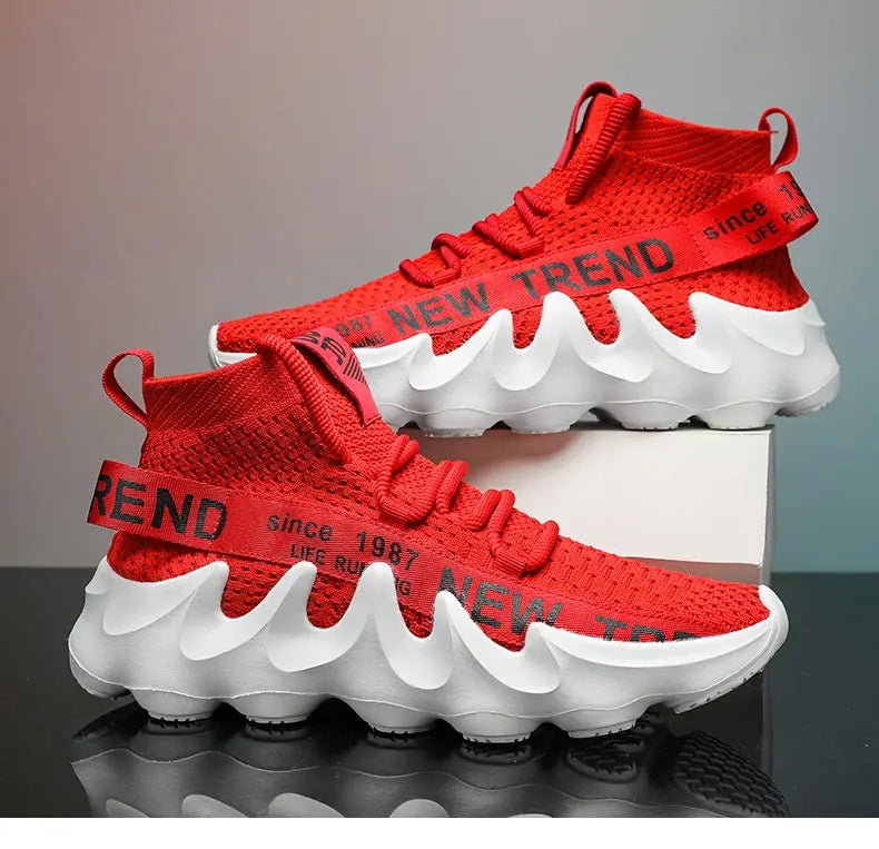 Unisex High Top Summer Casual Sneakes Chunky Breathable Men Outdoor Jogging Shoes Women Thick Sole Non-Slip Zapatillas New Color