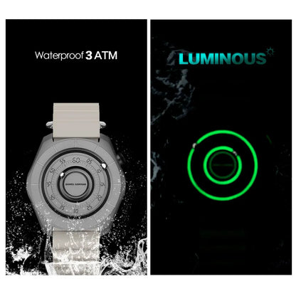 DANIEL GORMAN Sport Watch for Men Fashion Green Silicone Strap Waterproof Luminous Wristwatch with Magnetic Beads Hands DG0788