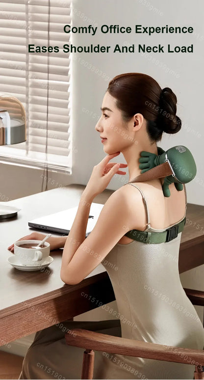Heated Neck Massager Cervical Spine Massager Electric Kneading Neck Massager Deep Fatigue Relief Relax Muscle Hot Compress