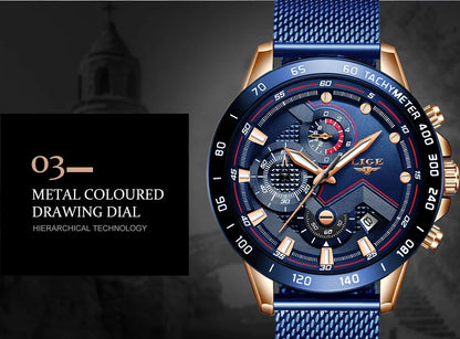 LIGE New Rose Gold Women Watch Top Brand Luxury Watch Women Quartz Sport Women's Bracelet Watches Waterproof Relogios Feminino