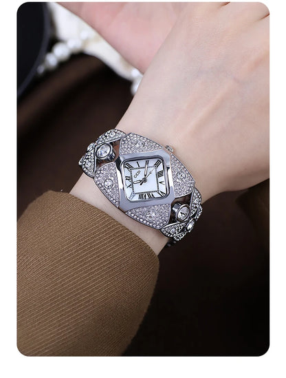 2025 New Women Watch Light Luxury Brand Diamond Inlaid Bracelet Watches Waterproof Ladies Fashion Quartz Clock Wristwatch Gift