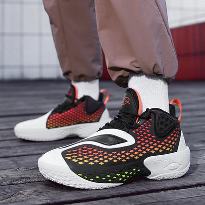 High-quality Men's Basketball Shoes Women Reflective Basketball Sneakers Men Outdoor Rubber Anti Slip Sports Training Shoes Male