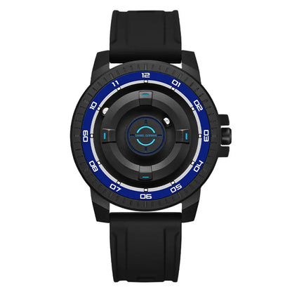 DANIEL GORMAN Magnetic Driven Watch Men Black Waterproof Stainless Steel Beads Quartz Watch with Silicone Strap DG0221 Green