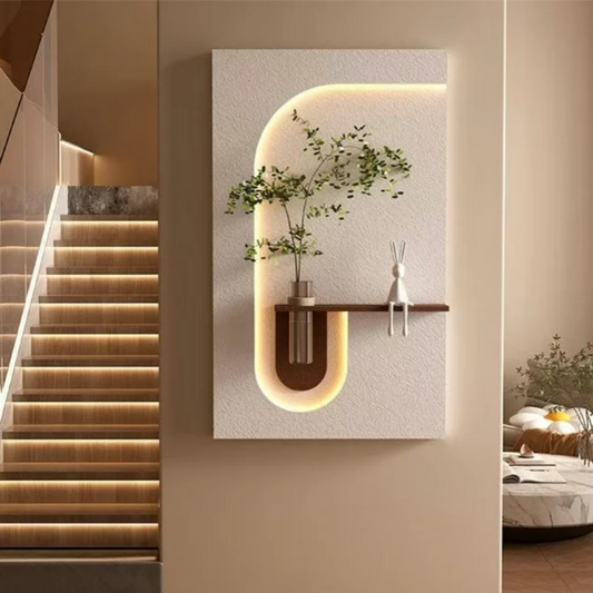 Entrance Decorations LED Wall Lamps Green Plant For Corridor Hallway Living Room Modern Hanging Painting Home Vase Mural Lights