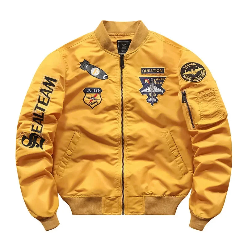Men's Jacket Spring and Autumn Air Force MA1 Pilot Jacket Heavy Industry Embroidery Motorcycle American Fashion Baseball Jacket