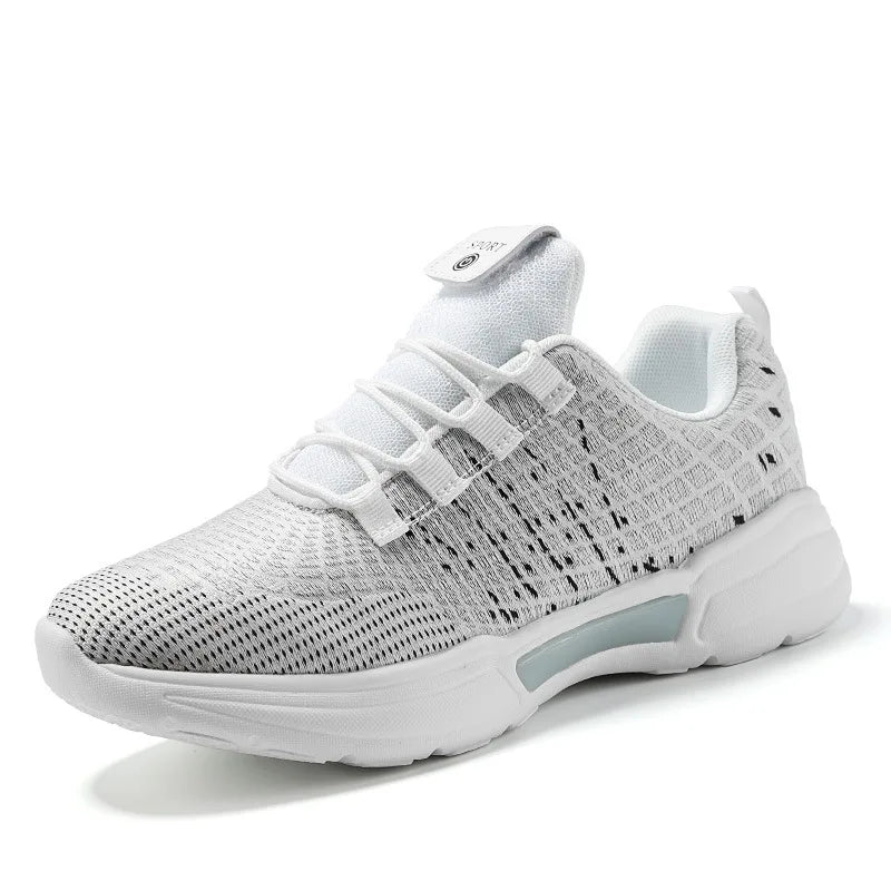 Men Fashion LED Shoes Light Up Sneakers USB Recharging Fiber OPTIC Cloth Elastic Sole Glowing Luminous Flashing Casual Shoes