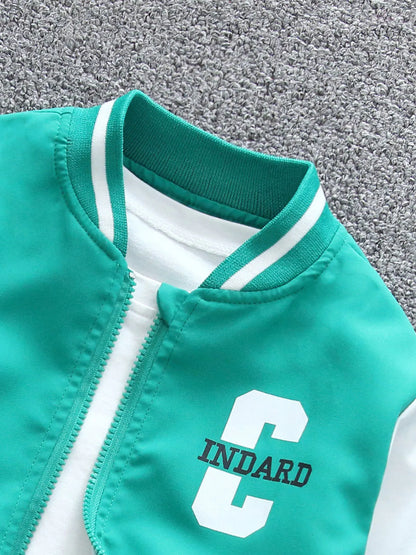 For Boys Aged 3 - 10, Trendy Solid - Color Baseball Jackets in Spring - Autumn Season
