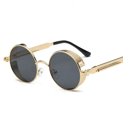 New Round Metal Sunglasses Steampunk Men Women Fashion Glasses Brand Designer Retro Vintage Sun Glasses UV400 Gafas De Sol