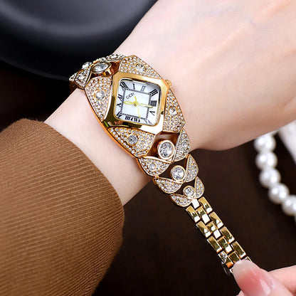2025 New Women Watch Light Luxury Brand Diamond Inlaid Bracelet Watches Waterproof Ladies Fashion Quartz Clock Wristwatch Gift