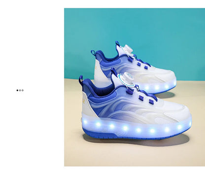 2 Wheels Children's Led Light Roller Skate Shoes Kids Boys Girls Glowing Sport Luminous Outdoor Sneakers Skateboard USB Charging