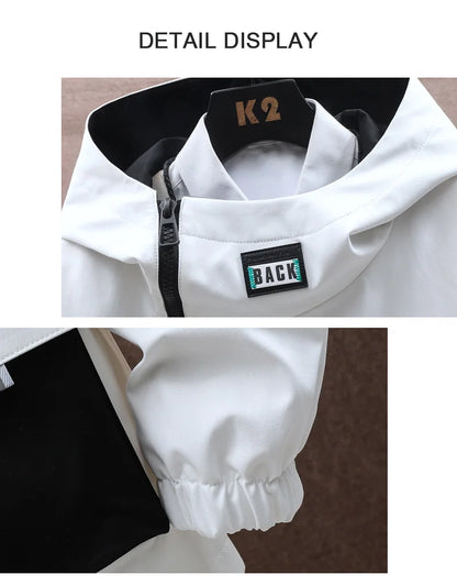 Zipper Jacket Men's Pilot Hooded Jacket Spring/Autumn Baseball Uniform Tide Card Loose Pullover Front Pocket Adding velvet Coat