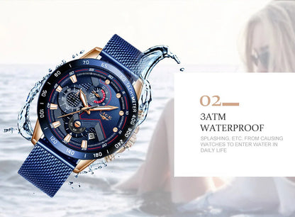 LIGE New Rose Gold Women Watch Top Brand Luxury Watch Women Quartz Sport Women's Bracelet Watches Waterproof Relogios Feminino