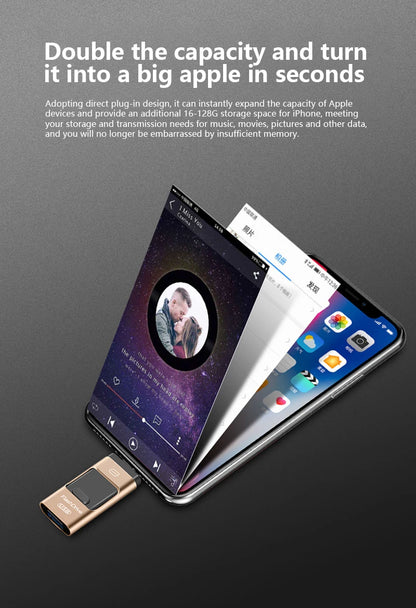 3-in-1 2TB Mobile Phone Usb Flash Drive 64g Push-pull Suitable For Apple Usb Flash Drive Large Capacity Android Computer Gift