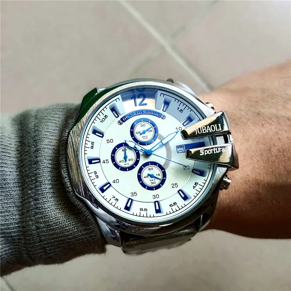 Top Brand Chronograph Watches Men Large Dial Multifunction Military Quartz Business Creative Sports Wristwatch Relogio Masculino