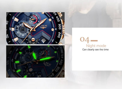 LIGE New Rose Gold Women Watch Top Brand Luxury Watch Women Quartz Sport Women's Bracelet Watches Waterproof Relogios Feminino