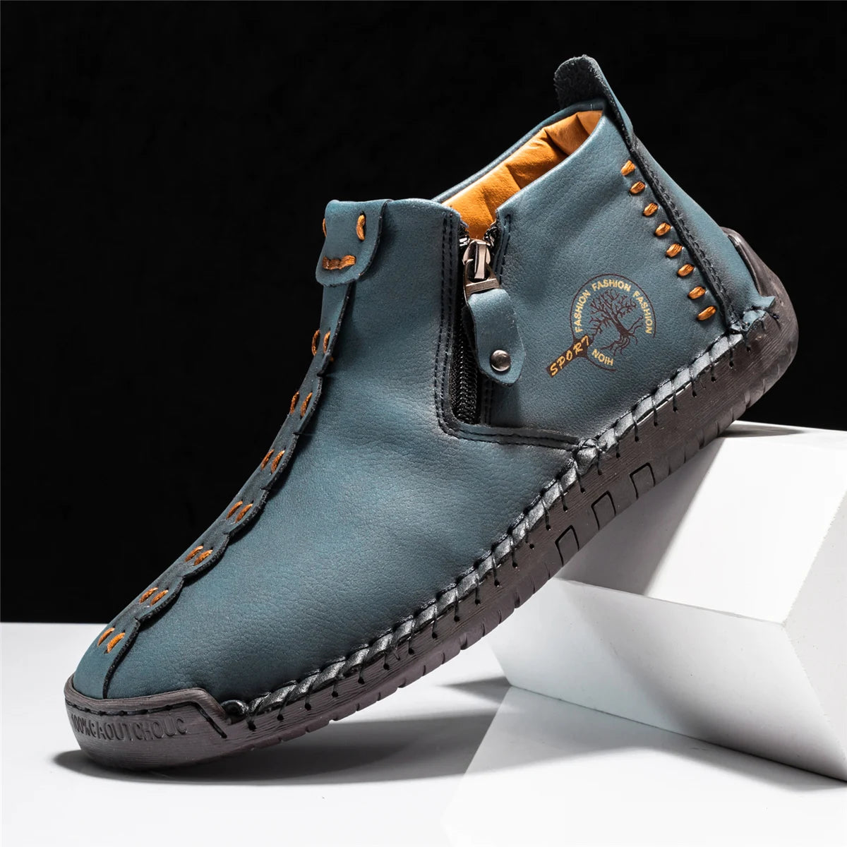 2025 New Men's Handmade Leather Loafers Boots Fashion Ethnic Style Casual Shoes Comfortable Lightweight Breathable Mens Boots