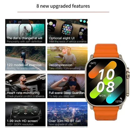 New Watch T800 Ultr 2 Smart Watch Men 49mm NFC Women GPS Track Bluetooth Call BT Music Games Wireless Charging Smartwatch