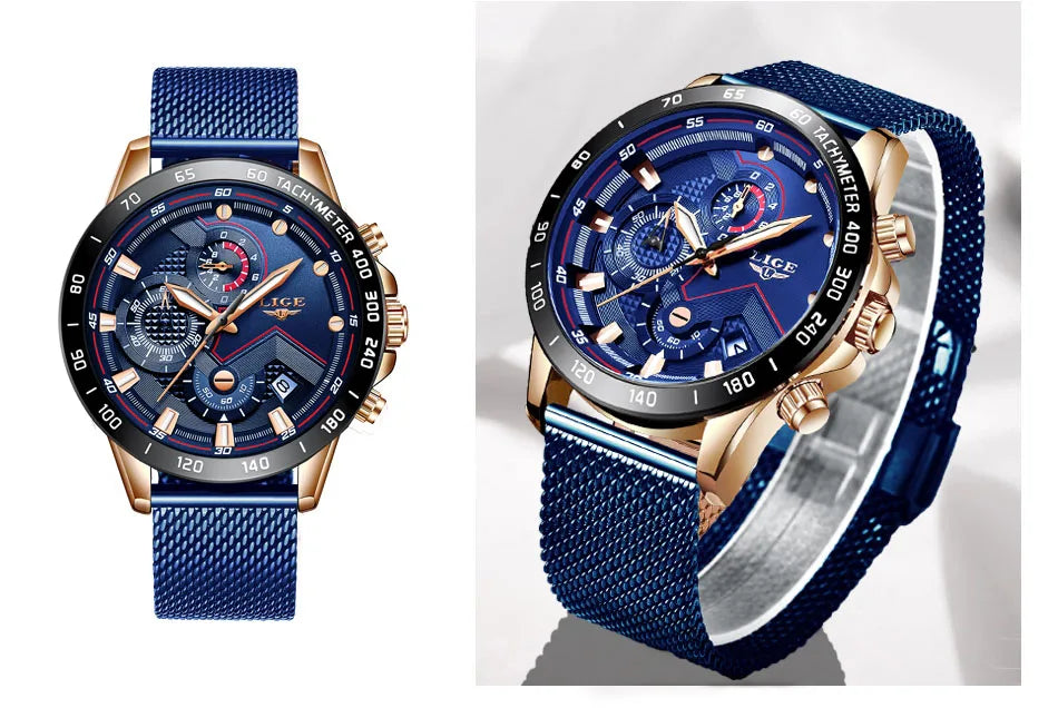 LIGE New Rose Gold Women Watch Top Brand Luxury Watch Women Quartz Sport Women's Bracelet Watches Waterproof Relogios Feminino