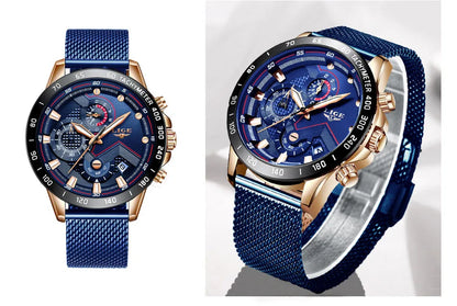 LIGE New Rose Gold Women Watch Top Brand Luxury Watch Women Quartz Sport Women's Bracelet Watches Waterproof Relogios Feminino