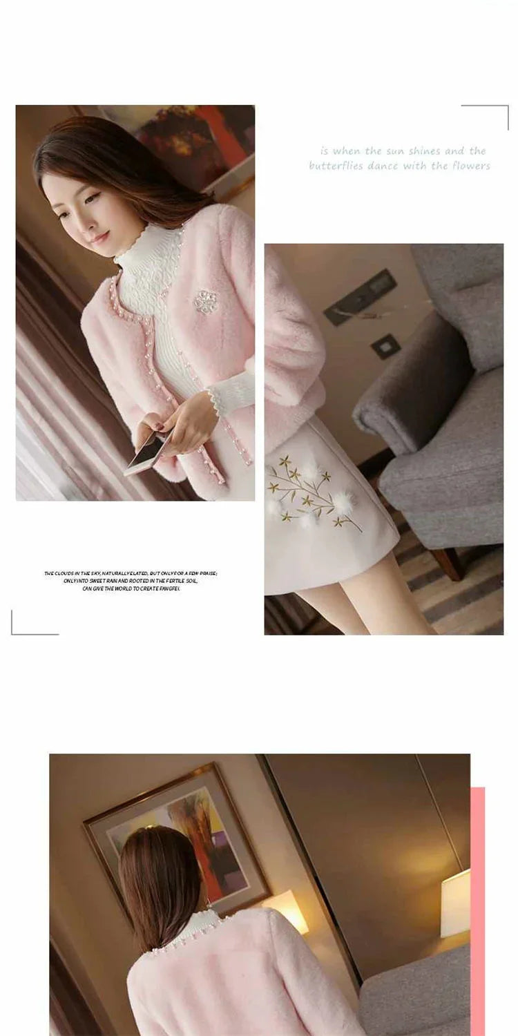 Jacket Women Faux Fur Coat Autumn And Winter Imitation Fur Short Coat Overcoat Women's Clothes Veste Femme