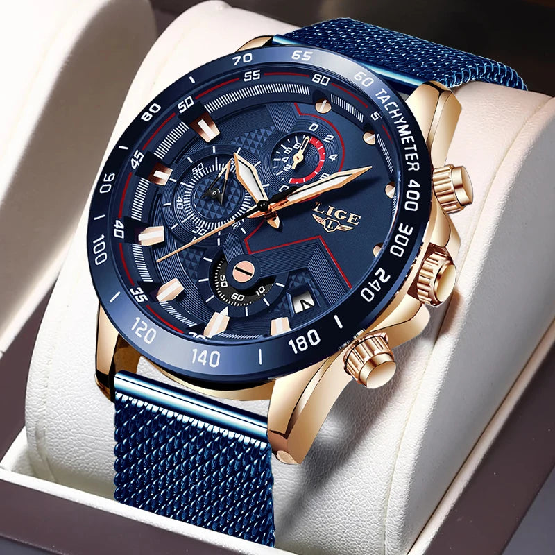 LIGE New Rose Gold Women Watch Top Brand Luxury Watch Women Quartz Sport Women's Bracelet Watches Waterproof Relogios Feminino