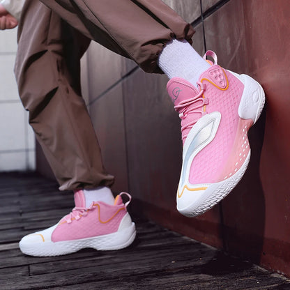 High-quality Men's Basketball Shoes Women Reflective Basketball Sneakers Men Outdoor Rubber Anti Slip Sports Training Shoes Male