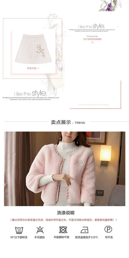 Jacket Women Faux Fur Coat Autumn And Winter Imitation Fur Short Coat Overcoat Women's Clothes Veste Femme