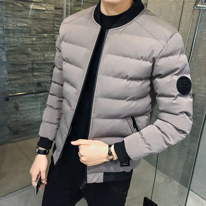 Baseball Jacket Man Warm Winter Quilted Padded Coat for Men Thick Luxury Padding Stylish Korean Reviews Many Casual Cheap Sale