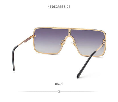Fashion Oversized Square Sunglasses For Men Big Frame 2025 Luxury Brand Design Metal Frame Sun Glasses Man Retro Shades Eyewear