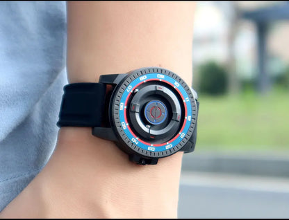 DANIEL GORMAN Magnetic Driven Watch Fashion Waterproof Quartz Watch with Black Silicone Strap Copper Case Beads Pointers DG0221