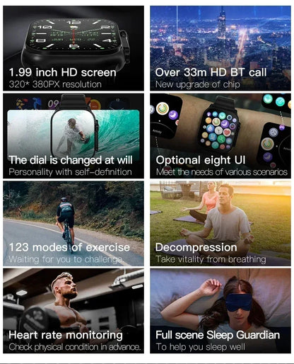 New Watch T800 Ultr 2 Smart Watch Men 49mm NFC Women GPS Track Bluetooth Call BT Music Games Wireless Charging Smartwatch