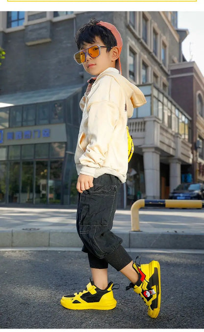 Pokemon Pikachu Children Sports Shoes Spring and autumn Fashion Anime Boy Sneakers Student Breathable Non-slip Running Shoe