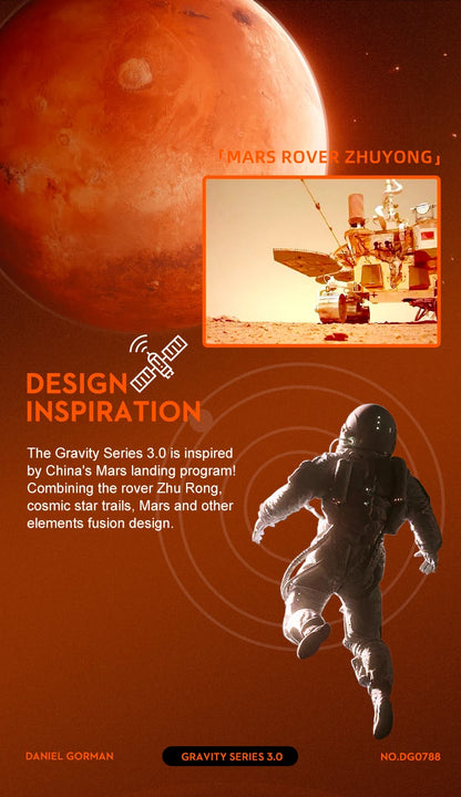 DANIEL GORMAN Magnetic Bead Pointers Quartz Watch for Men Military Sport Waterproof Luminous Wristwatch with Red Strap DG0788