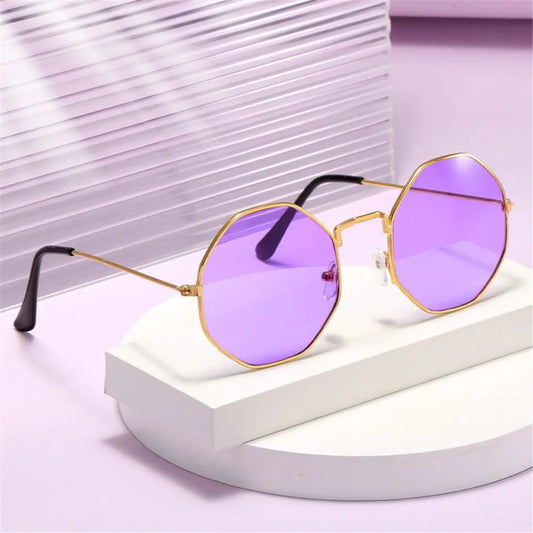 Trendy Sun Glasses UV400 Protection Sunglasses for Women Men's Shades Octagonal Polygon Retro Sunglasses