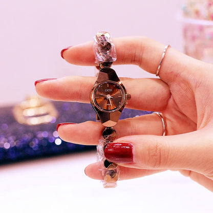 Blue Women Watch Light Luxury Trendy Fashion Metal Bracelet Watches Blue Waterproof Ladies Fashion Quartz Clock Wristwatches